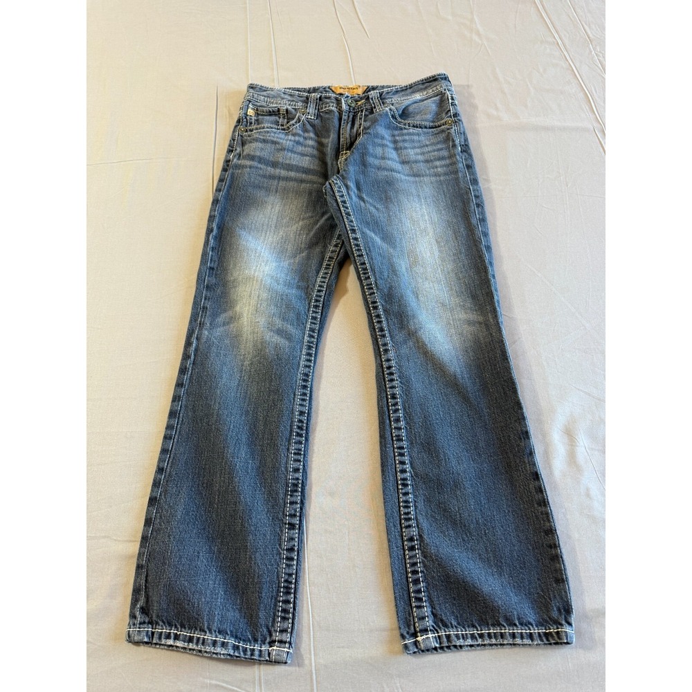 Big Star Jeans Men's Size 32x38 Union Straight Leg Blue Distressed Denim